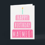 Birthday Card for Maimeó<br><div class="desc">Birthday Card for Maimeó. If you call your grandmother Maimeo instead of Grandma, this birthday card is perfect for her. (Maimeó means grandmother in Gaelic / Irish.). Your maimeo also will love this birthday card's gradient ombre pink design with a birthday cake that says "Happy birthday Maimeó!" Make this card...</div>
