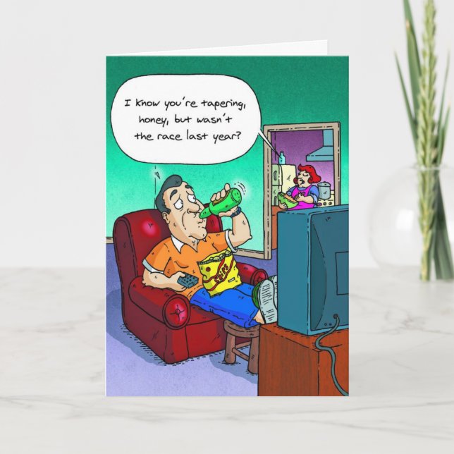Birthday Card for Marathoner - Tapering TV (Front)