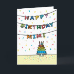 Birthday Card for Mimi<br><div class="desc">You call your grandmother Mimi,  not Grandma. Imagine how excited Mimi will be to receive a birthday card addressed especially to her! Your mimi also will love this card's colourful fireworks-inspired design (yellow,  pink,  blue,  and purple on a black background) which says "Happy birthday,  Mimi!"</div>