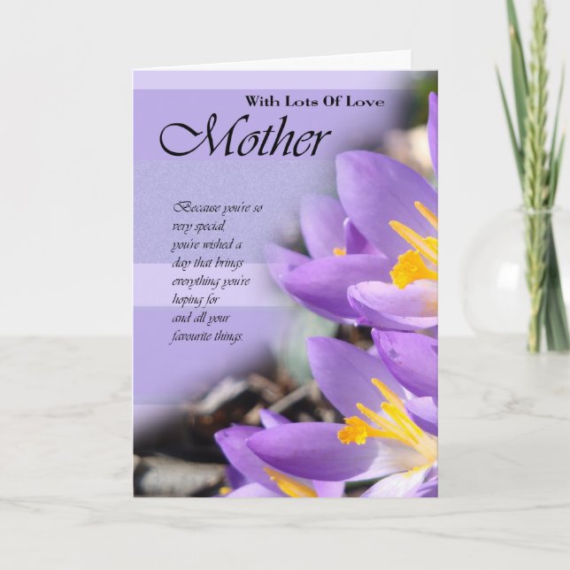 Birthday Card for Mother, Mother Card with flowers (Front)