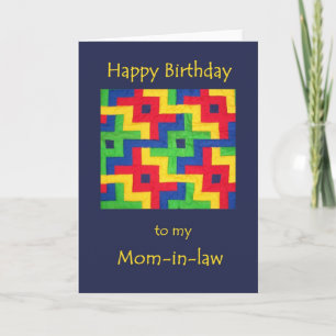 Birthday Card for Mum-in-Law - Patchwork Quilt