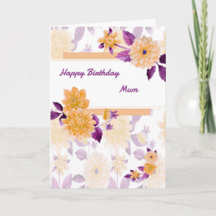 Birthday Card for Mum with Peach Flowers
