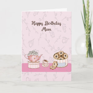 Birthday Card for Mum with Tea & Crumpets