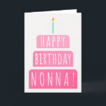 Birthday Card for Nonna<br><div class="desc">Birthday Card for Nonna. If you call your grandmother Nonna instead of Grandma, this birthday card is perfect for her. (Nonna means grandmother in Italian.). Your nonna also will love this birthday card's gradient ombre pink design with a birthday cake that says "Happy birthday Nonna!" Make this card customisable! Click...</div>