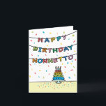 Birthday Card for Nonnetto<br><div class="desc">You call your grandfather Nonnetto,  not Grandpa. (Nonnetto means grandfather in Italian.) Imagine how excited Nonnetto will be to receive a birthday card addressed especially to him! Your nonnetto also will love this card's fun,  colourful design with confetti and streamers which says "Happy birthday Nonnetto".</div>