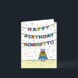 Birthday Card for Nonnetto<br><div class="desc">You call your grandfather Nonnetto, not Grandpa. (Nonnetto means grandfather in Italian.) Imagine how excited Nonnetto will be to receive a birthday card addressed especially to him! Your nonnetto also will love this card's fun, colourful design with confetti and streamers which says "Happy birthday Nonnetto".</div>