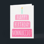 Birthday Card for Nonnuccio<br><div class="desc">Birthday Card for Nonnuccio. If you call your grandfather Nonnuccio instead of Grandpa, this birthday card is perfect for him. (Nonnuccio means grandfather in Italian.). Your nonnuccio also will love this birthday card's gradient ombre pink design with a birthday cake that says "Happy birthday Nonnuccio!" Make this card customisable! Click...</div>