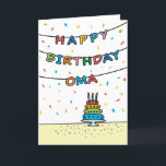 Birthday Card for Oma<br><div class="desc">You call your grandmother Oma, not Grandma. (Oma means grandmother in German.) Imagine how excited Oma will be to receive a birthday card addressed especially to her! Your oma also will love this card's colourful fireworks-inspired design (yellow, pink, blue, and purple on a black background) which says "Happy birthday, Oma!"...</div>