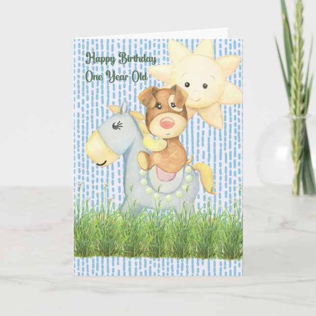Birthday Card for One Year Old Boy or Girl (Front)