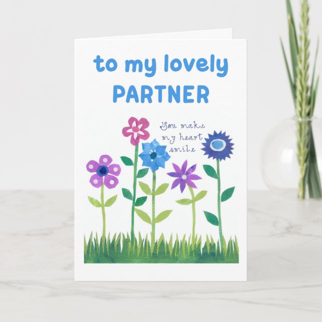 Birthday Card for Partner - Flower Power (Front)
