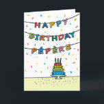 Birthday Card for Pépère<br><div class="desc">You call your grandfather Pépère,  not Grandpa. (Pépère means grandfather in French.) Imagine how excited Pépère will be to receive a birthday card addressed especially to him! Your pépère also will love this card's fun,  colourful design with confetti and streamers which says "Happy birthday Pépère".</div>
