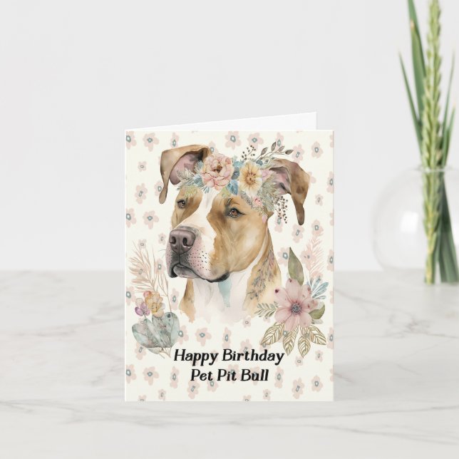 Birthday Card for Pet Pit Bull (Front)