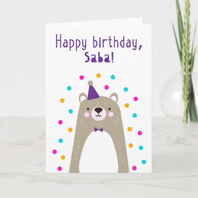 Birthday Card for  Saba (Front)