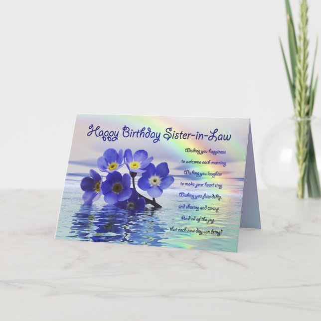 Birthday card for sister-in-law with forget me not (Front)