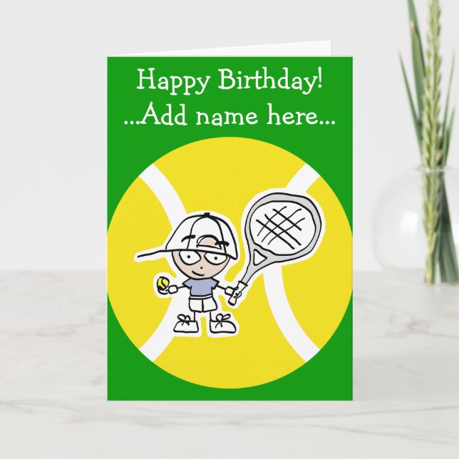 Birthday card for tennis players kids (Front)