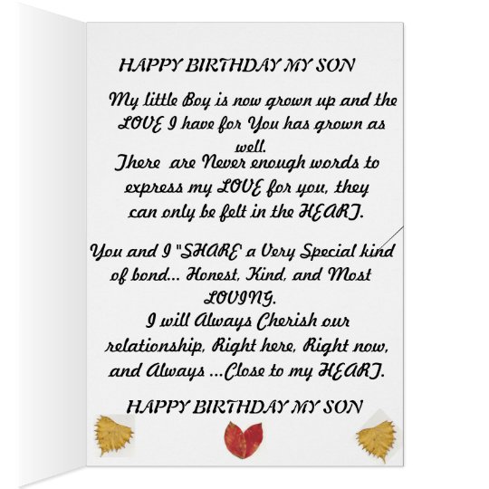 Birthday card for that special Son | Zazzle