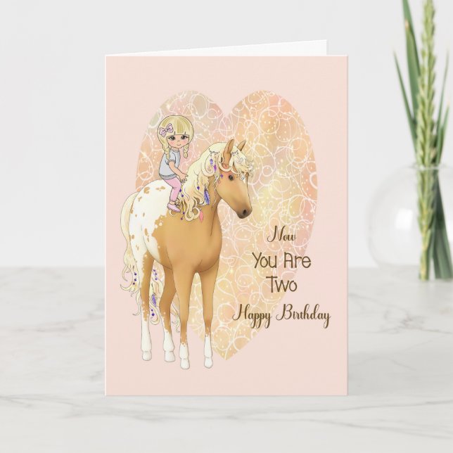 Birthday Card for Two Year Old with Horse (Front)