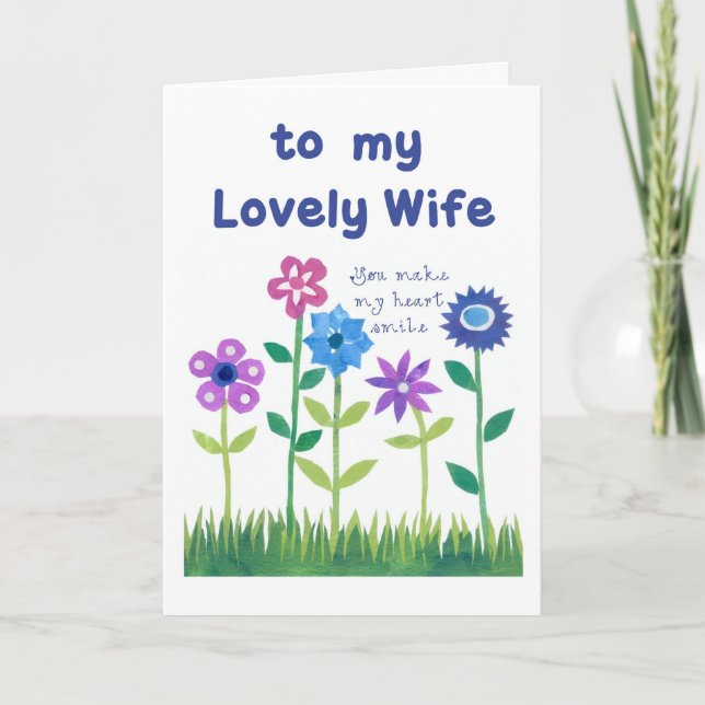Birthday Card for Wife - Flower Power (Front)