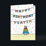 Birthday Card for Yiayia<br><div class="desc">You call your grandmother Yiayia,  not Grandma. (Yiayia means grandmother in Greek.) Imagine how excited Yiayia will be to receive a birthday card addressed especially to her! Your yiayia also will love this card's fun,  colourful design with confetti and streamers which says "Happy birthday Yiayia".</div>