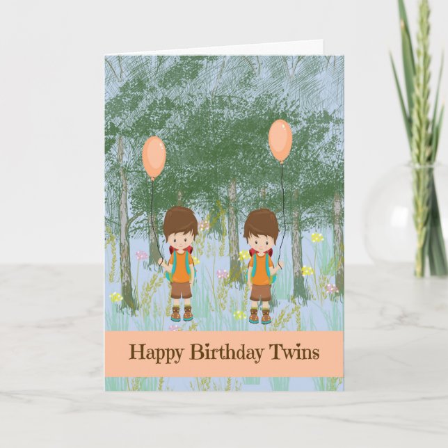 Birthday Card for Young Twin Boys (Front)