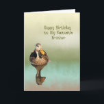Birthday Card for Your Brother with Mottled Duck<br><div class="desc">Pretty design of a misty pond in various colors of green,  with a Mottled Duck reflected in the water.</div>