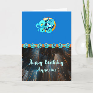 Birthday Card for Zodiac Aquarius