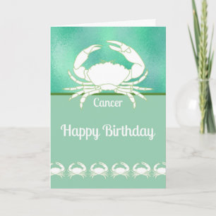 Birthday Card for Zodiac Cancer with Crab.