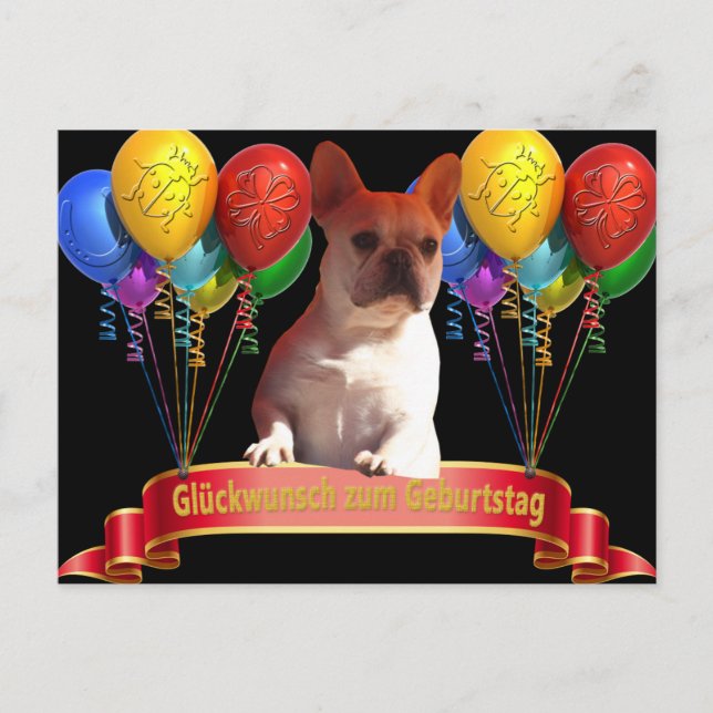 birthday card French Bulldog postcard (Front)