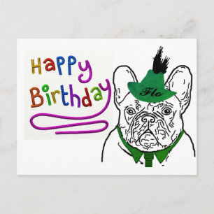 birthday card French Bulldog postcard