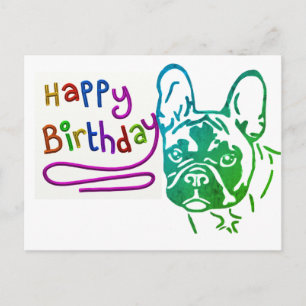 birthday card French Bulldog postcard