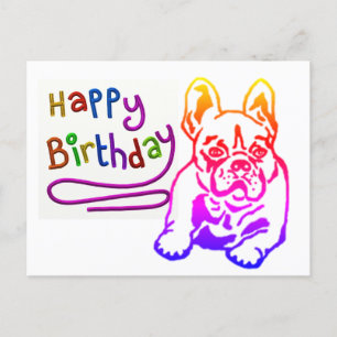 birthday card French Bulldog postcard