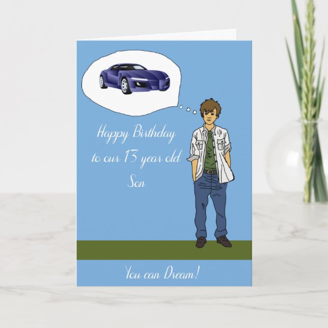 Birthday Card from Parents to 13 year old Boy (Front)