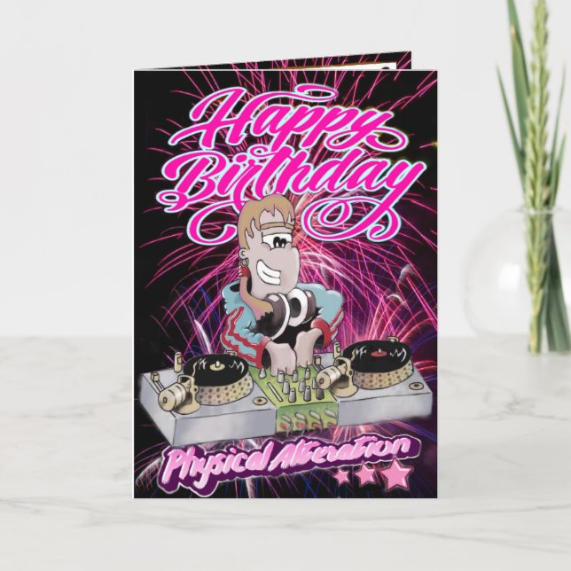 Birthday card girl DJ (Front)