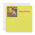 BIRTHDAY CARD ~ Girl With Fluorescent Hair ~