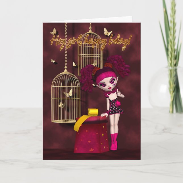 Birthday Card Gothic Doll (Front)