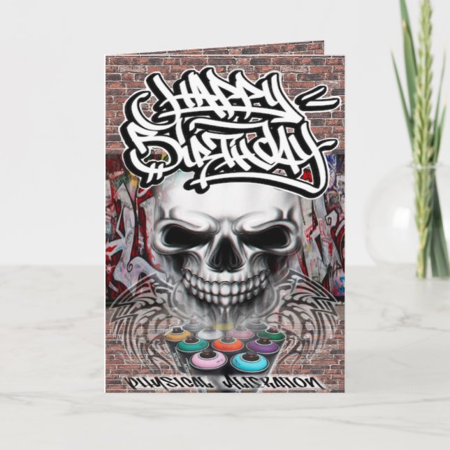 Birthday card graffiti skull (Front)