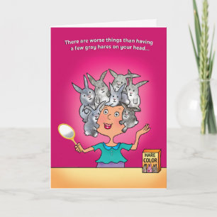 BIRTHDAY CARD, GRAY HAIR VS. NO HAIR CARD