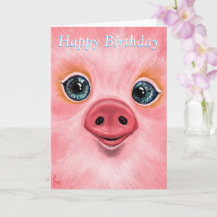 Birthday Card Happy Baby Piggy - Smile