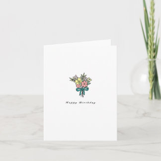 Birthday Card, happy birthday flower bouquet Card