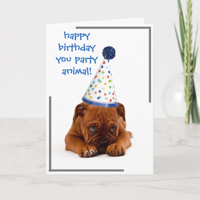 Birthday Card - Happy Birthday You Party Animal! (Front)