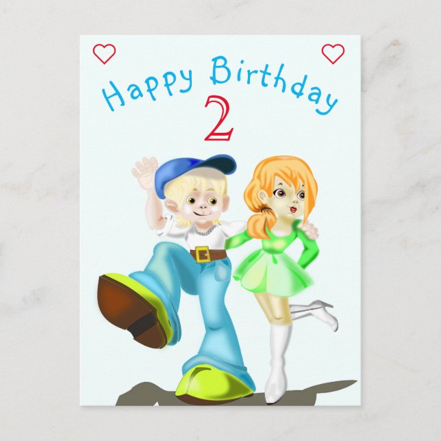 Birthday Card Happy Friends - Customisable (Front)