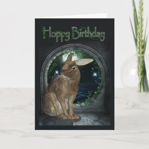Birthday Card - Hoppy Birthday With Rabbit