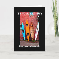Birthday card humour kayaks photography