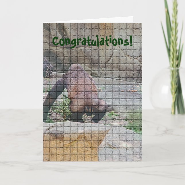 Birthday Card humourous ,"Bad Mannered Ape" (Front)