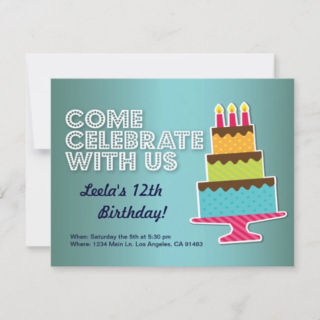 Birthday Card invitation Template (Front)