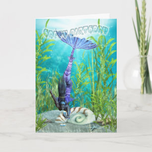 Birthday Card - Mermaid - Underwater Scenery