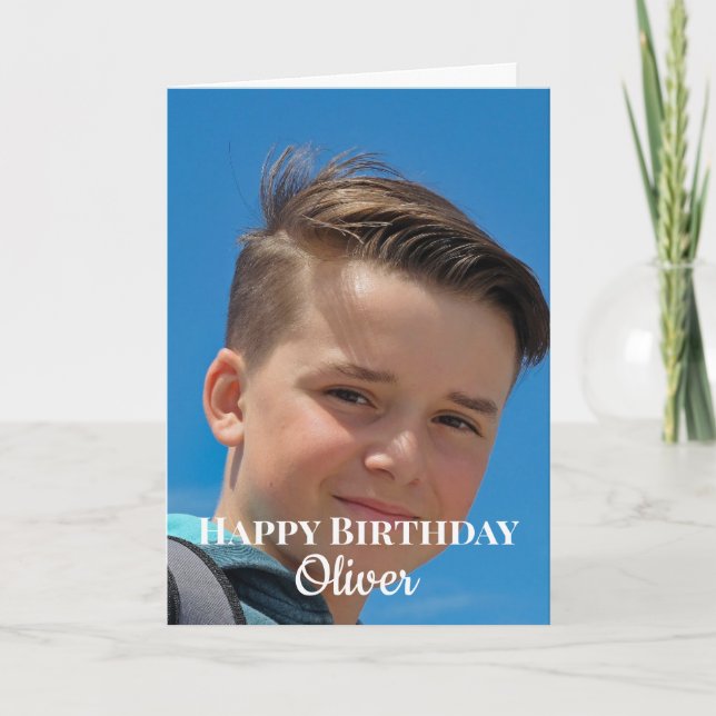 Birthday card nephew photo custom (Front)