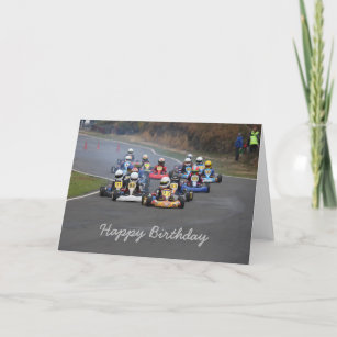 Birthday card of go karting kart race