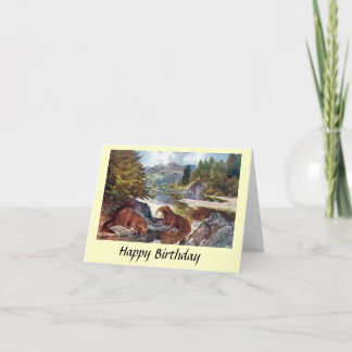 Birthday Card - Otters