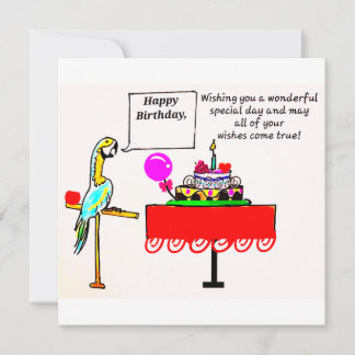 BIRTHDAY CARD - PARROT SAYING HAPPY BIRTHDAY